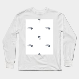 Blue white jellyfish pattern Long Sleeve T-Shirt